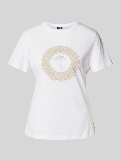 JOOP! T-shirt met strass-steentjes, model 'Tolu' Beige - 2