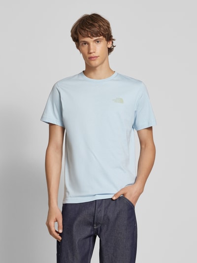 The North Face T-Shirt mit geripptem Rundhalsausschnitt Hellblau 5