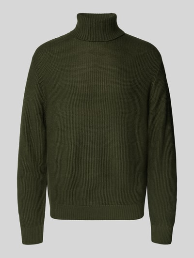 Jack & Jones Coltrui met structuurmotief, model 'ROY' Donkergroen - 2