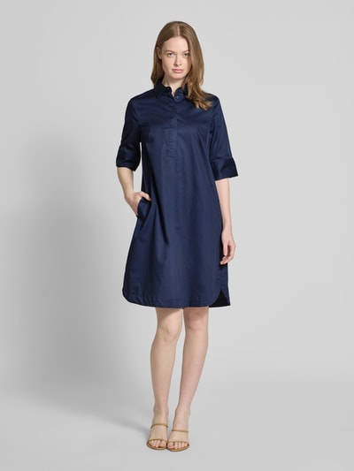 Christian Berg Woman Knielanges Hemdblusenkleid mit verdeckter Knopfleiste Marine 1