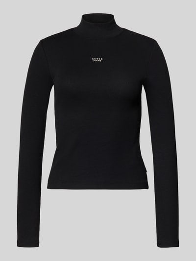 Guess Jeans Bluzka z długim rękawem z wyhaftowanym logo Czarny 2