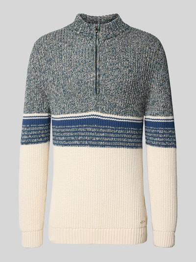 RAGMAN Slim Fit Troyer in Strick-Optik Modell 'Mouline' Offwhite 2