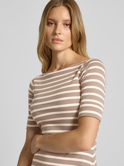 Lauren Ralph Lauren Midikleid mit U-Boot-Ausschnitt Modell 'MUNZIE' Taupe Melange 3