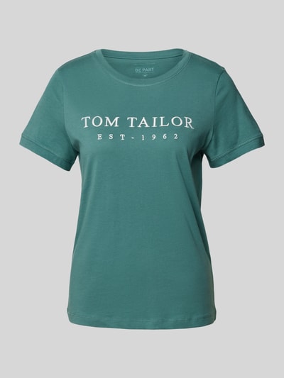 Tom Tailor T-shirt z wyhaftowanym logo Butelkowy zielony 2