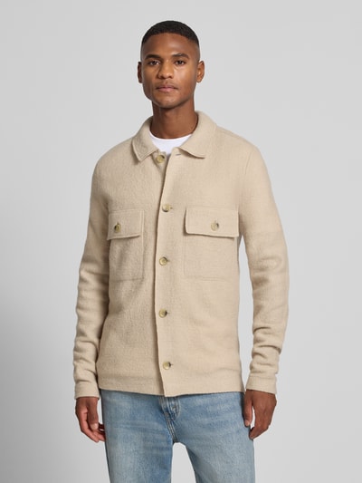 SELECTED HOMME Regular fit overhemdjack van zuivere wol, model 'NEALY' Beige - 4