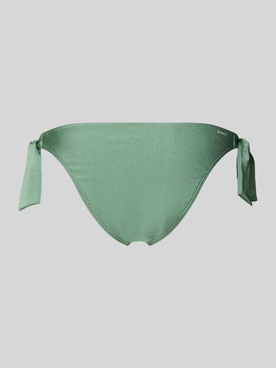 Produktfoto, grüner Bikini-Slip mit seitlicher Schnürung und Label-Detail, Material-Mix mit Stretch-Anteil, Regular-Fit, Modell 'ISLA' von Barts.