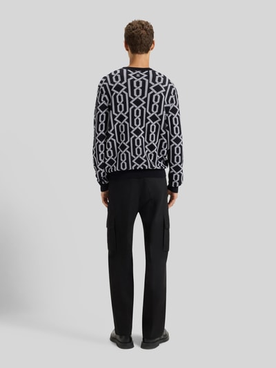 HUGO Sweter z dzianiny o kroju regular fit z mieszanki wiskozy model ‘SOUVAWN’ Czarny 5