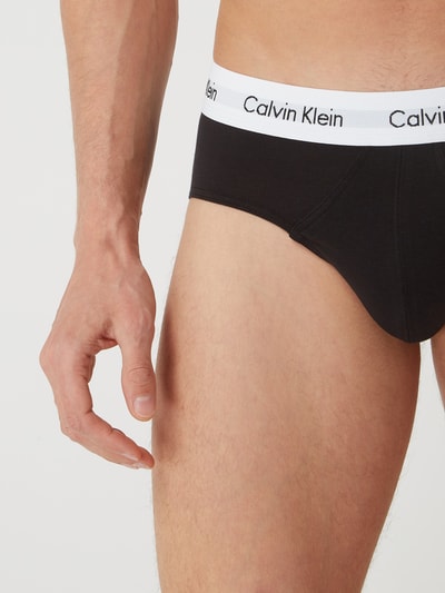 Calvin Klein Underwear Slipy z bawełny mieszanej w zestawie 3 szt. Czarny 6