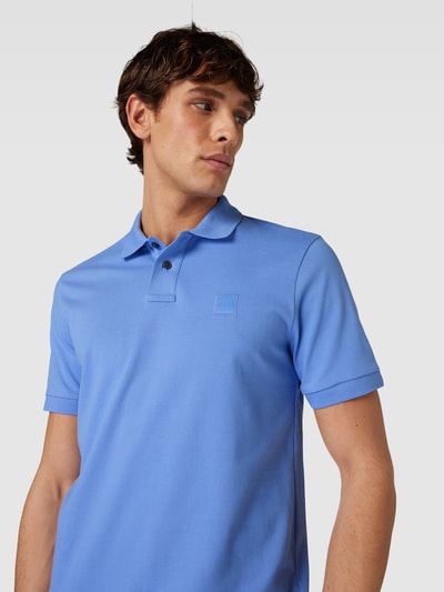 BOSS Orange Slim Fit Poloshirt in unifarbenem Design Flieder 3