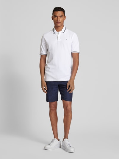 bugatti Poloshirt mit Kontrastbesatz Weiss 1