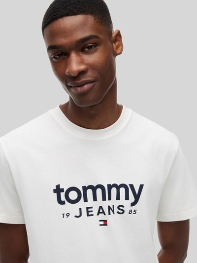 Tommy Jeans relaxed fit T-shirt van puur katoen met labelopschrift Wit - 3