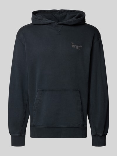 Produktfoto, Regular Fit Bluza z kapturem z czystej bawełny Model 'GAVIN' od Pepe Jeans, efekt: jednolity kolor, logo, kieszeń kangurka, dzianina dresowa.