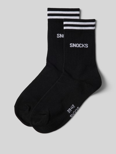 Snocks Socken im unifarbenen Design Modell 'Retro' Black 1