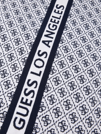 Guess Strickschal mit Label-Stitching Modell 'SEVYN' Ecru 2