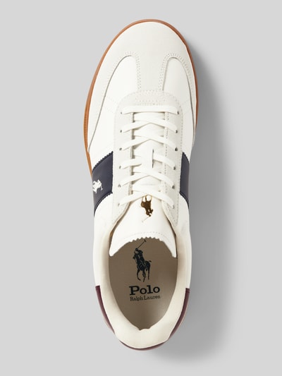 Polo Ralph Lauren Sneakers van leer met logostitching, model 'AERA' Wit - 4