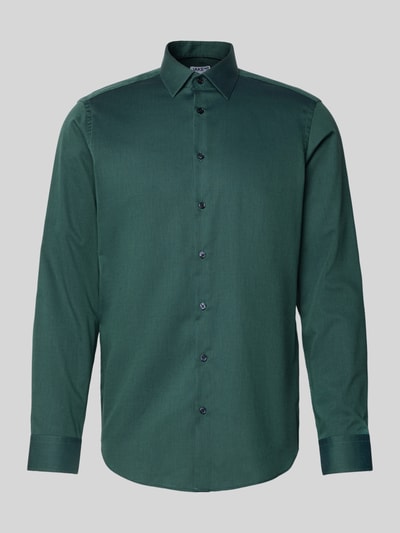 Jake*s Regular fit zakelijk overhemd van katoen met kentkraag Rietgroen - 2