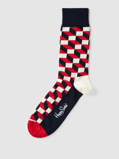 Happy Socks Socken mit Allover-Muster Modell 'FILLED OPTIC' Rot 1