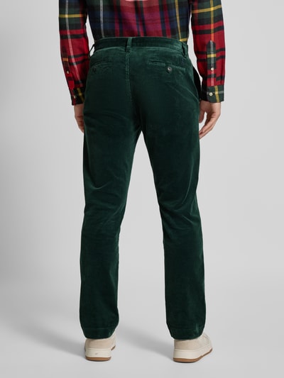 Polo Ralph Lauren Stretch straight fit corduroy broek met riemlussen, model 'BEDFORD' Flessengroen - 5