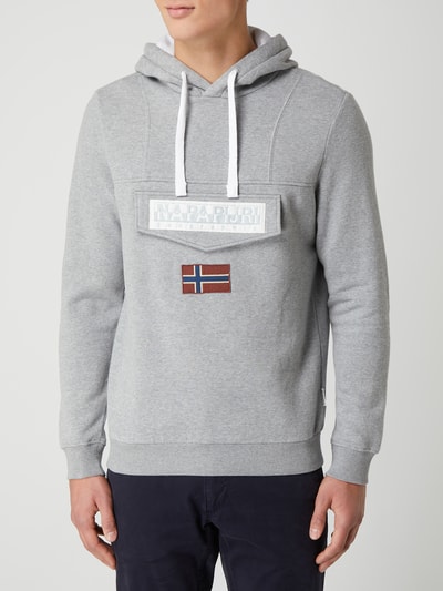 NAPAPIJRI Hoodie met logo's, model 'Burgee' Middengrijs - 4