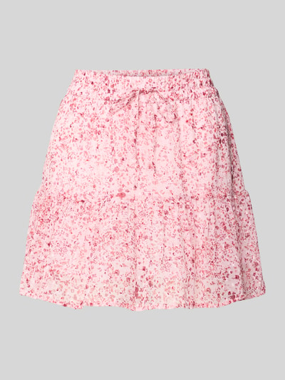 Produktfoto, Leicht ausgestellter Skort aus Chiffon Modell 'ELIZA' von Only, Optik:Allover-Muster in Rosa, Mini-Länge, elastischer Bund, Materialverarbeitung: Chiffon