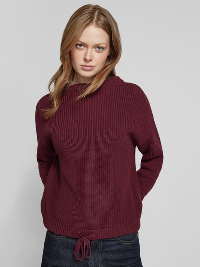 Jake*s Casual Oversized Strickpullover aus Viskose Bordeaux 3