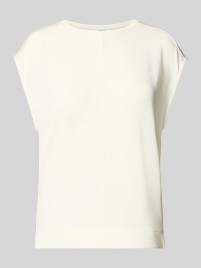 Produktfoto, Damen T-Shirt mit Rundhalsausschnitt Modell 'Slummi' von OPUS aus Material-Mix mit Stretch-Anteil in Regular-Fit, cremefarben