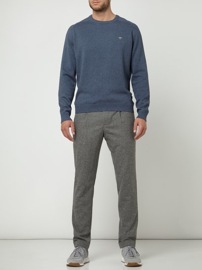 Fynch-Hatton Sweter z bawełny Jeansowy niebieski 1