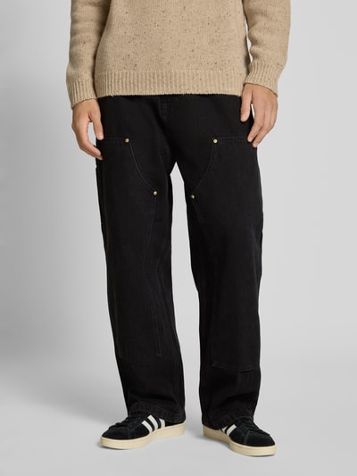 Carhartt Work In Progress Wide leg jeans met siernaden, model 'NASH' Zwart - 4