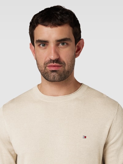 Tommy Hilfiger Gebreide pullover met labelstitching Beige - 3