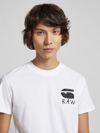 G-Star Raw T-shirt z nadrukiem z tyłu model ‘Burger’ Biały 3