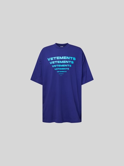 VETEMENTS Oversized T-Shirt mit Label-Print Royal 2