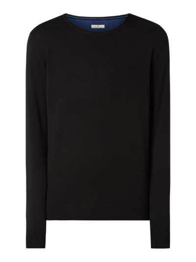 Tom Tailor Pullover aus Baumwolle mit Logo-Stickerei Black 2