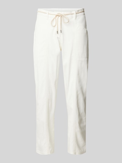 OPUS Broek in effen design met strikceintuur Offwhite - 2