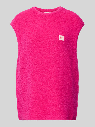 Produktfoto, Loose Fit Pullunder Woll-Anteil Modell 'ZOLLY' von American Vintage in Pink, Woll-Material-Mix mit Alpaka, Rundhalsausschnitt, Label-Stitching, Rückenlänge 65 cm in Größe XS/S