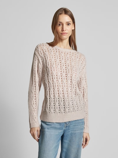 Luisa Cerano Strickpullover aus Woll-Mix mit Rundhalsausschnitt Sand 4