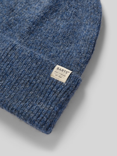 Barts Beanie met omslag en labeldetail, model 'Willian' Bleu - 2