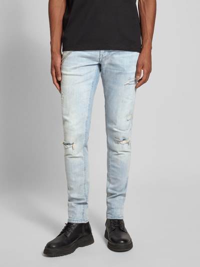 Antony Morato Tapered fit jeans in destroyed-look Jeansblauw - 4