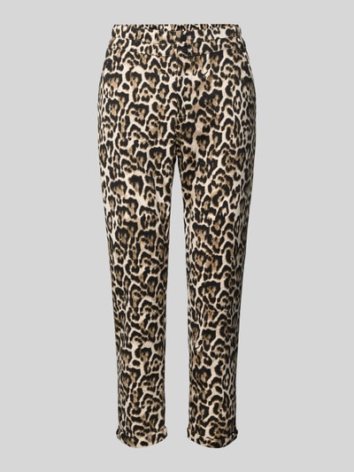 FREE/QUENT Spodnie wąskie z elastycznym pasem model ‘NANNI’ Jasnobrązowy 2