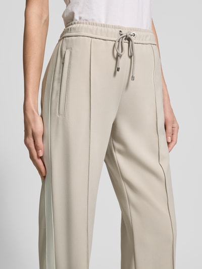 MAC Straight leg stoffen broek met vaste persplooien, model 'Chiara' Beige - 3