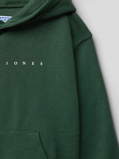 Jack & Jones Bluza z kapturem z nadrukiem z logo Ciemnozielony 2