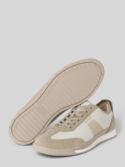 BOSS low top sneakers met leer model 'Nitan' Beige - 4
