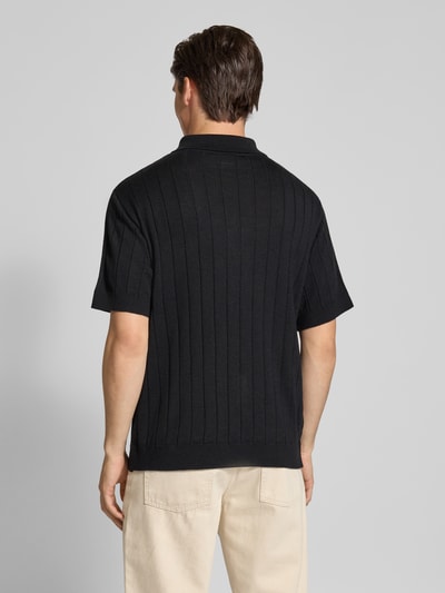 Forét Poloshirt met ribboorden, model 'ASTERN' Zwart - 5