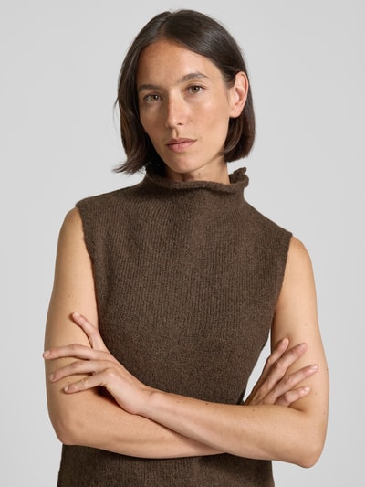 Neo Noir Bezrękawnik ze stójką model ‘Odelia’ Ciemnobrązowy 3