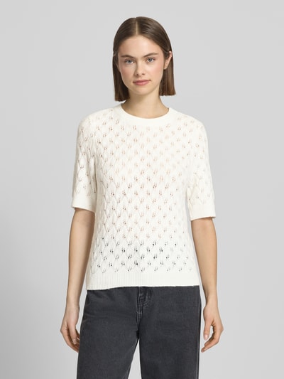 PIECES Regular Fit Pullover mit Woll-Anteil Modell 'LELOU' Weiss 4