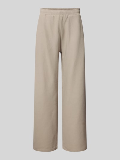 REVIEW Sweatpants in riblook met elastische band Lichtgrijs - 2