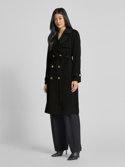 MICHAEL Michael Kors Trenchcoat met strikceintuur, model 'DRAPEY' Zwart - 1