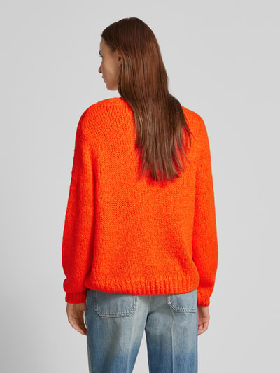 Oui Gebreide pullover met ribboorden Rood - 5