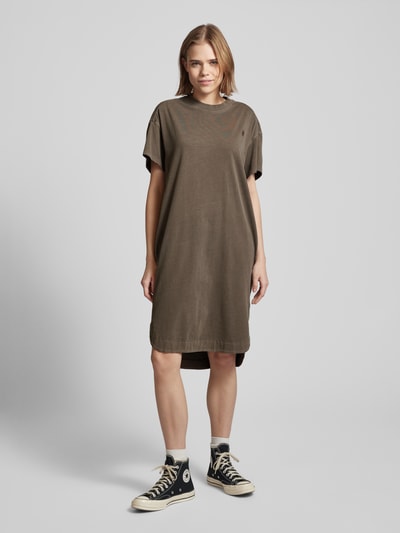 G-Star Raw Knielanges T-Shirt-Kleid mit Label-Detail Oliv Melange 4