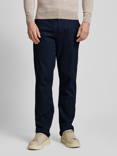 Christian Berg Men Regular fit broek met riemlussen Marineblauw - 4