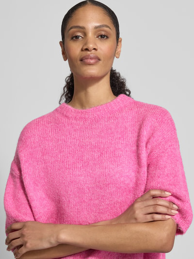 b.young Relaxed Fit Pullover mit Lanawoll-Anteil Modell 'Otia' Pink 3